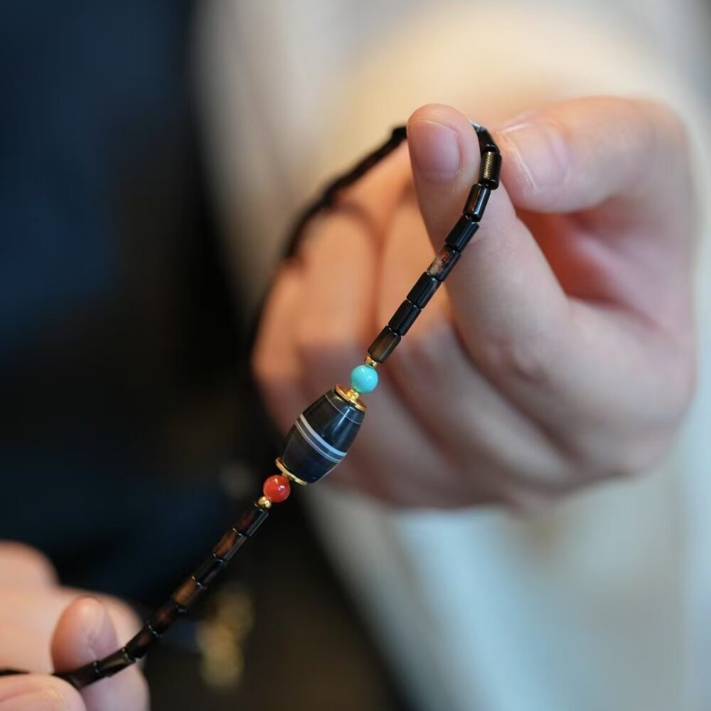 Minimalist style ancient bead clavicle necklace - 图片 5