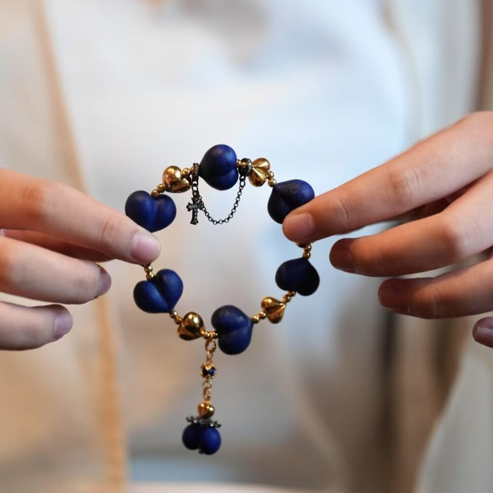 Lapis Lazuli Bracelet Heart Shape Design - 图片 2