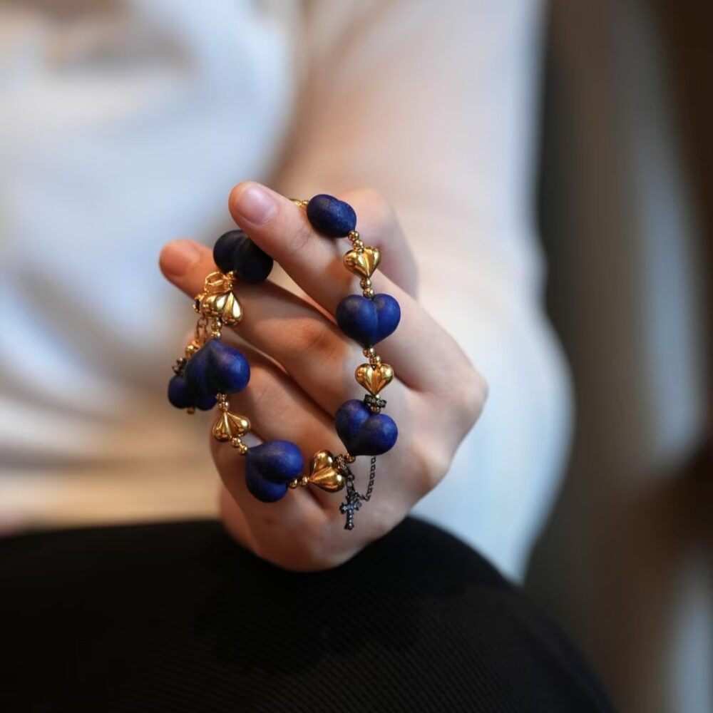 Lapis Lazuli Bracelet Heart Shape Design - 图片 3