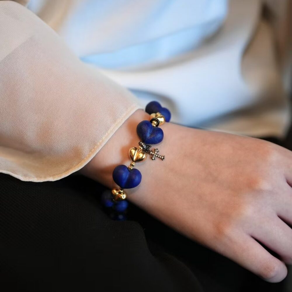 Lapis Lazuli Bracelet Heart Shape Design - 图片 4
