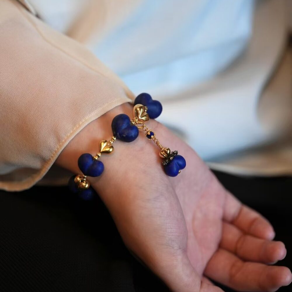 Lapis Lazuli Bracelet Heart Shape Design - 图片 5