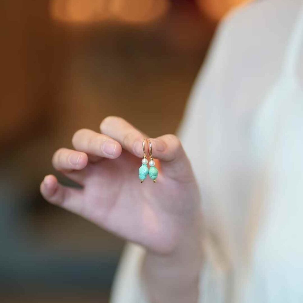 Turquoise 'Koi' Earrings - 图片 2