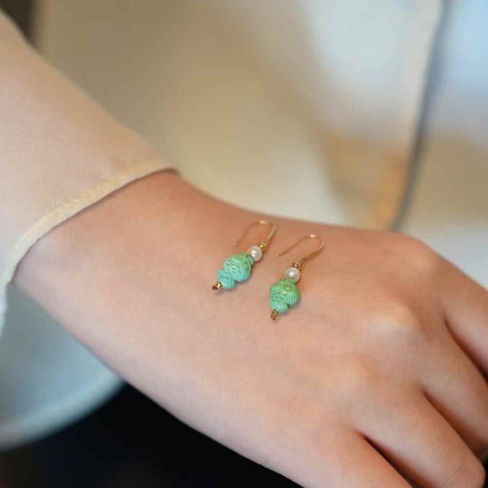 Turquoise 'Koi' Earrings - 图片 3