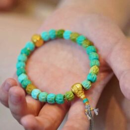 Turquoise cypress seed bracelet