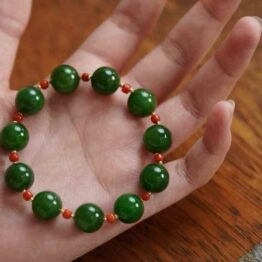 Jade round bead bracelet