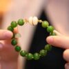Jade spinach green bracelet - 图片 4