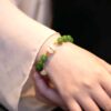Jade spinach green bracelet - 图片 5