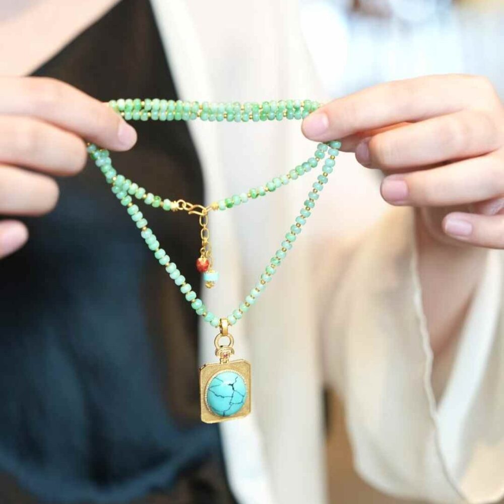 Emerald Green Pine Necklace Design - 图片 3