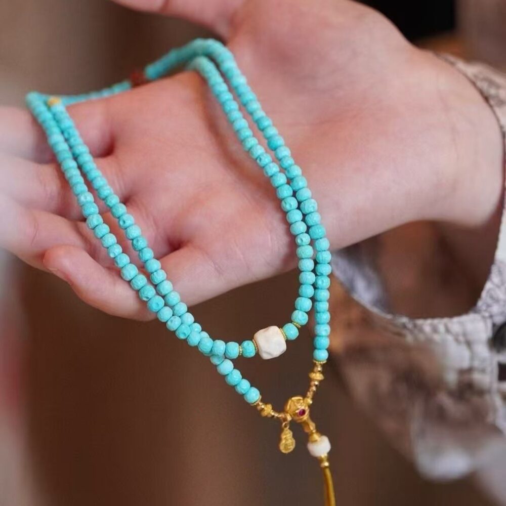 Original high-porcelain turquoise necklace/bracelet - 图片 5