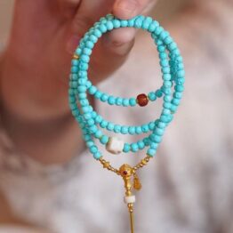Original high-porcelain turquoise necklace/bracelet