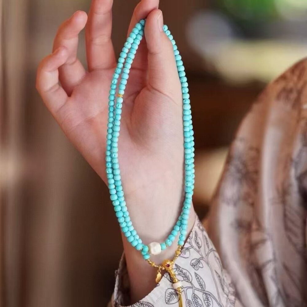 Original high-porcelain turquoise necklace/bracelet - 图片 3