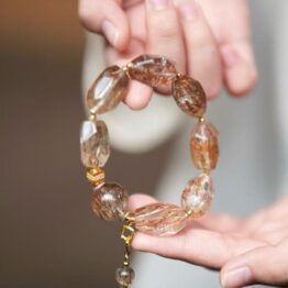 Black gold seven-sided crystal bracelet