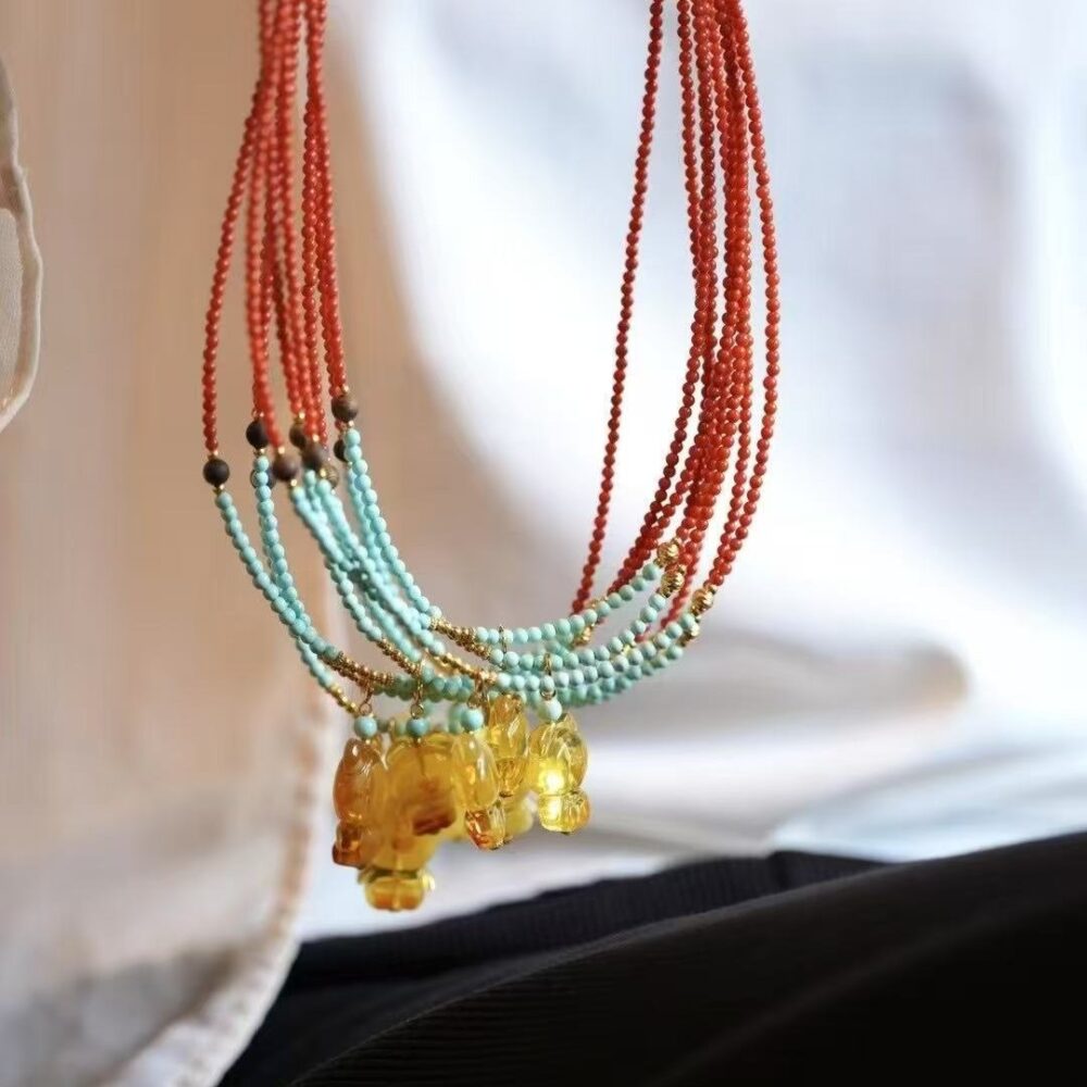 Beeswax Fairy Flower Bear Necklace - 图片 4