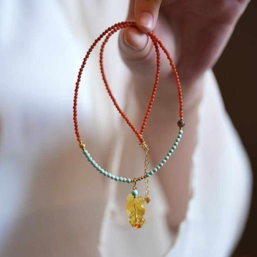 Beeswax Fairy Flower Bear Necklace - 图片 5