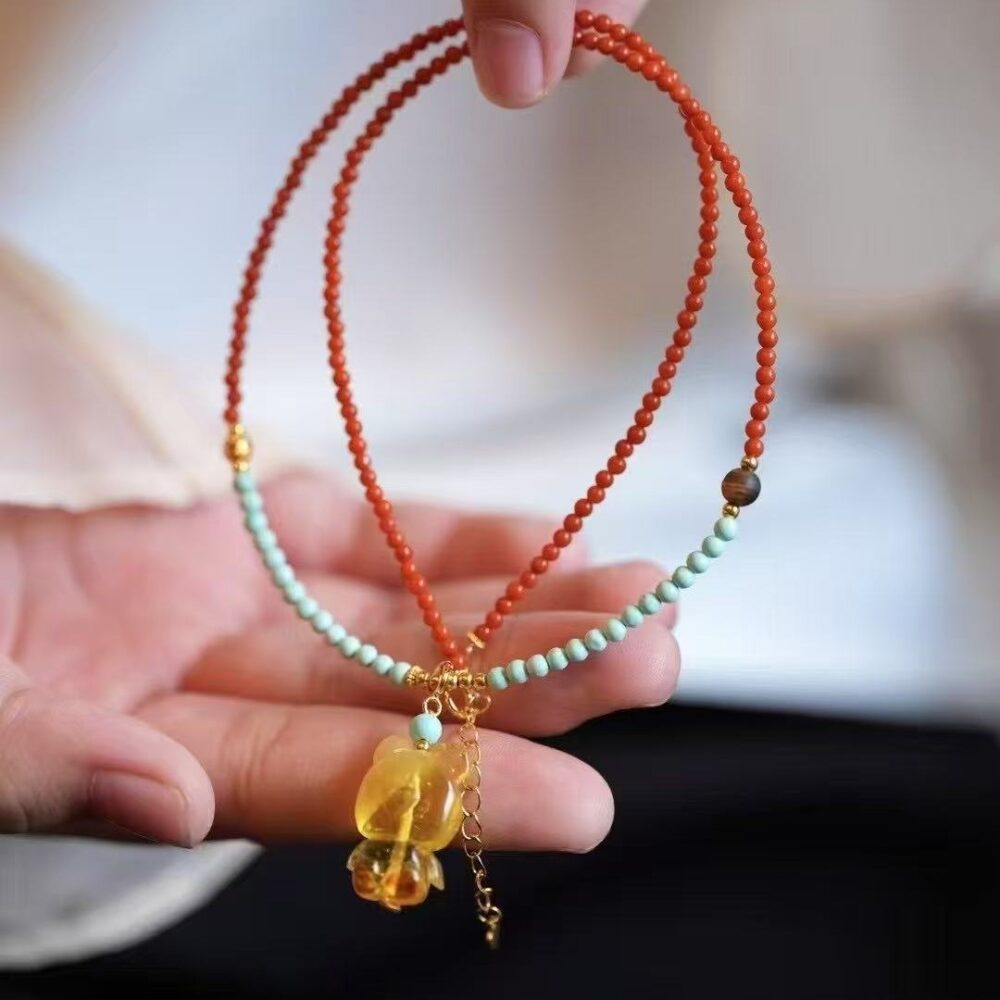 Beeswax Fairy Flower Bear Necklace - 图片 3