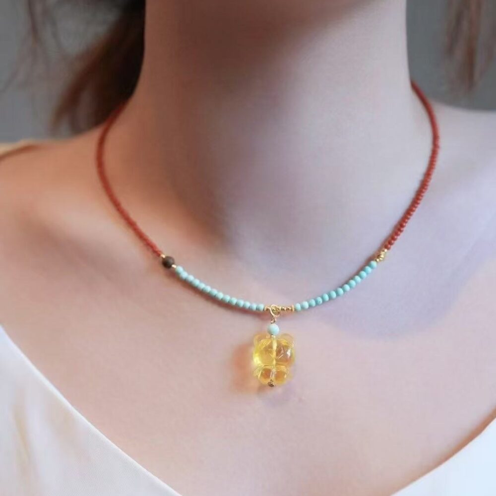 Beeswax Fairy Flower Bear Necklace - 图片 2