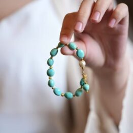Original sky blue turquoise bracelet