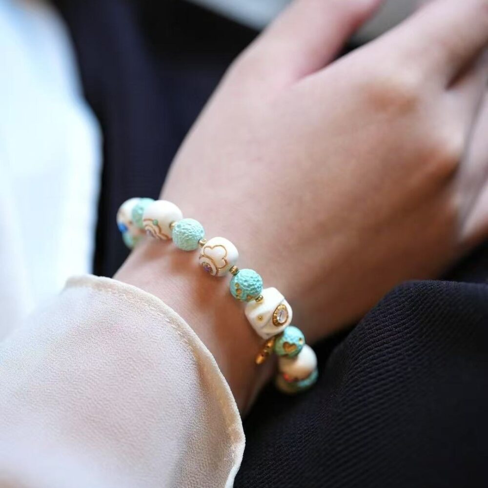 Sky blue turquoise beads bracelet - 图片 5