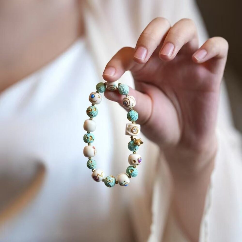 Sky blue turquoise beads bracelet - 图片 4