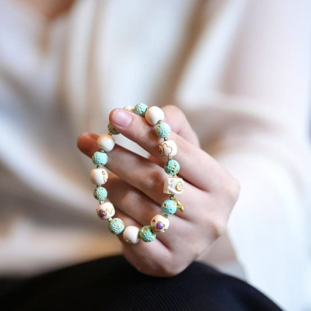 Sky blue turquoise beads bracelet - 图片 3