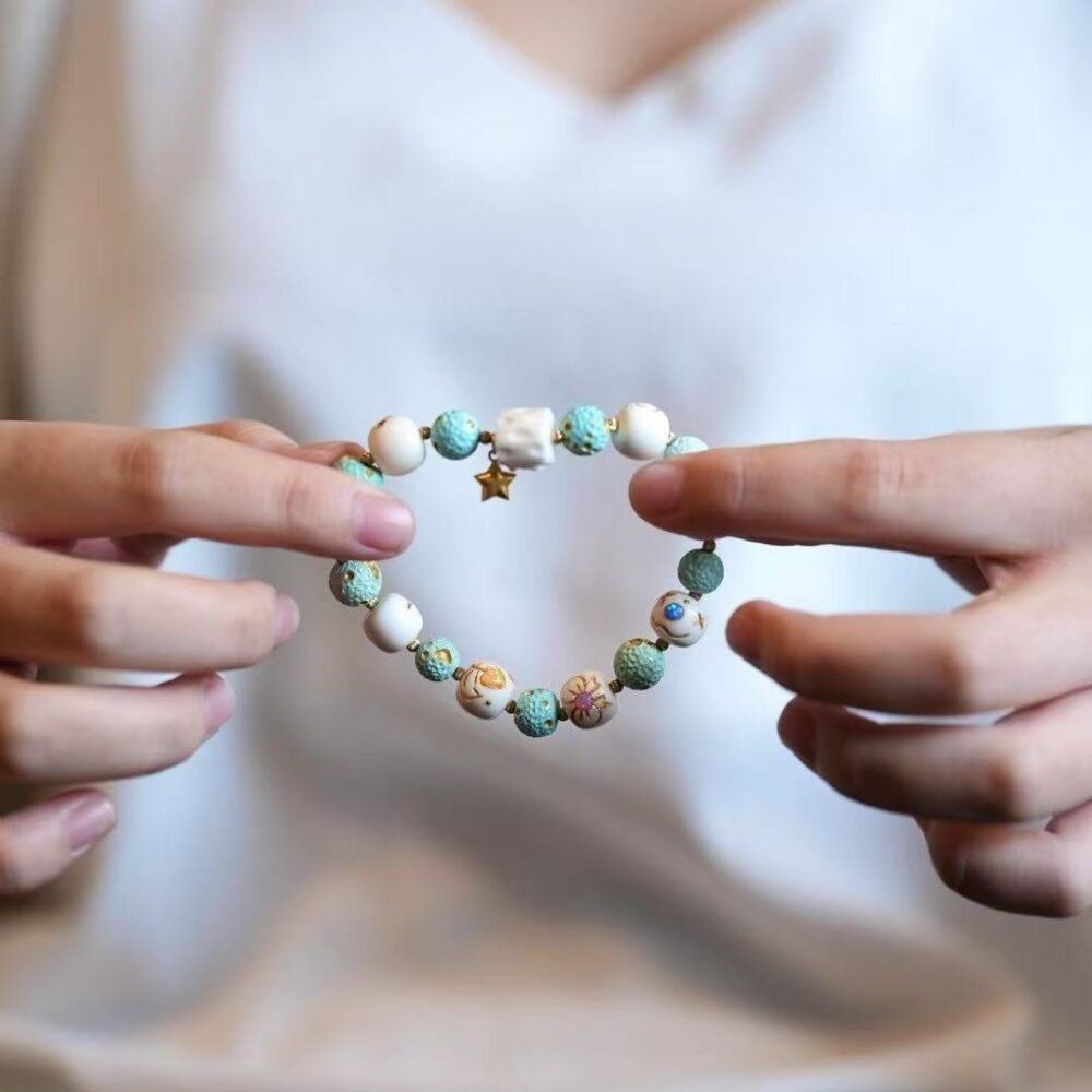 Sky blue turquoise beads bracelet - 图片 2