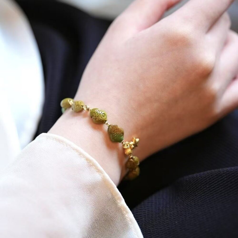 Original high-porcelain turquoise koi bracelet - 图片 3
