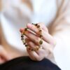 18K Gold Amber Jasper Multi-Treasure Bracelet - 图片 5