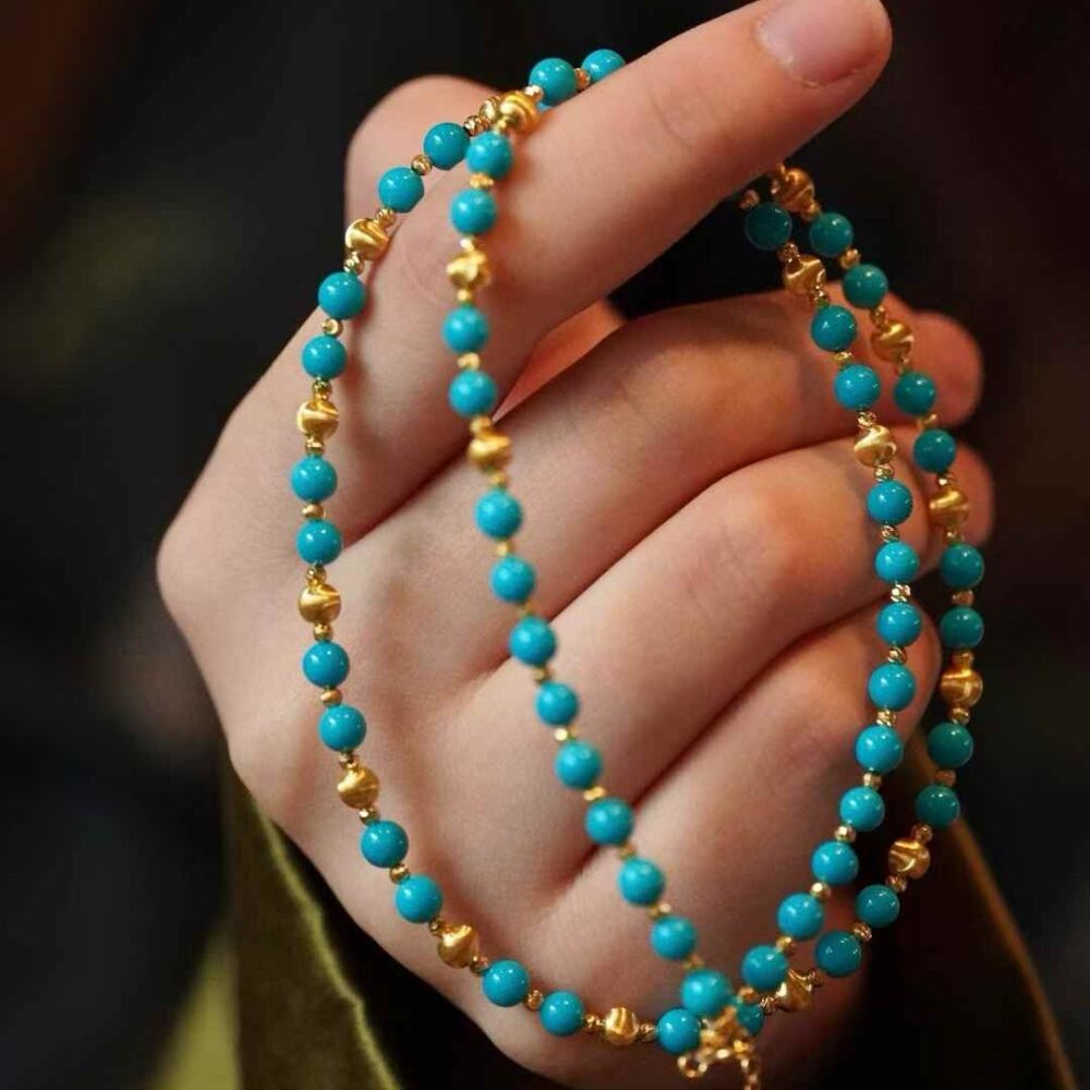Green pine sleeping beauty clavicle necklace - 图片 5