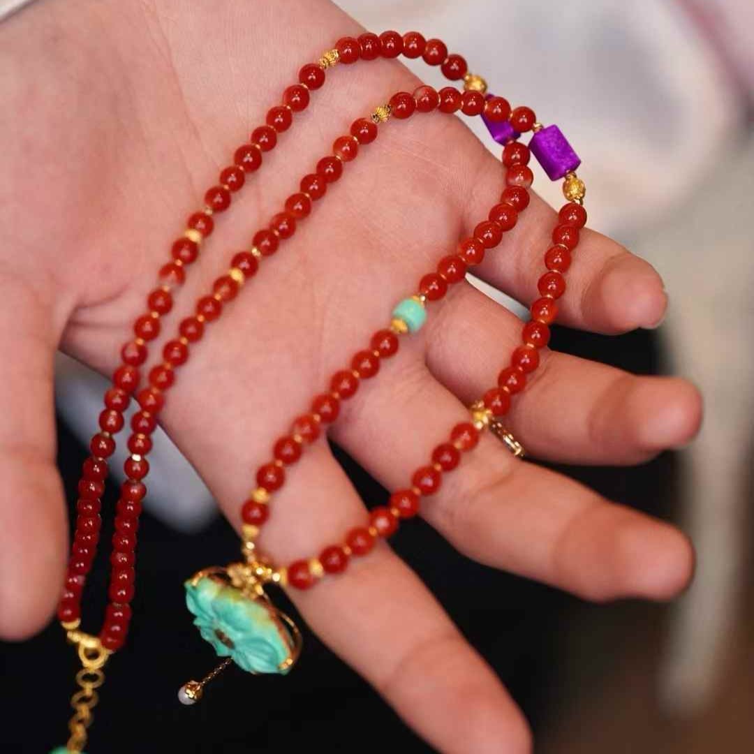 Akha coral necklace - 图片 3