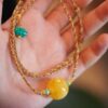 Beeswax handmade rope necklace
