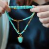 Original turquoise necklace design (shield pendant)